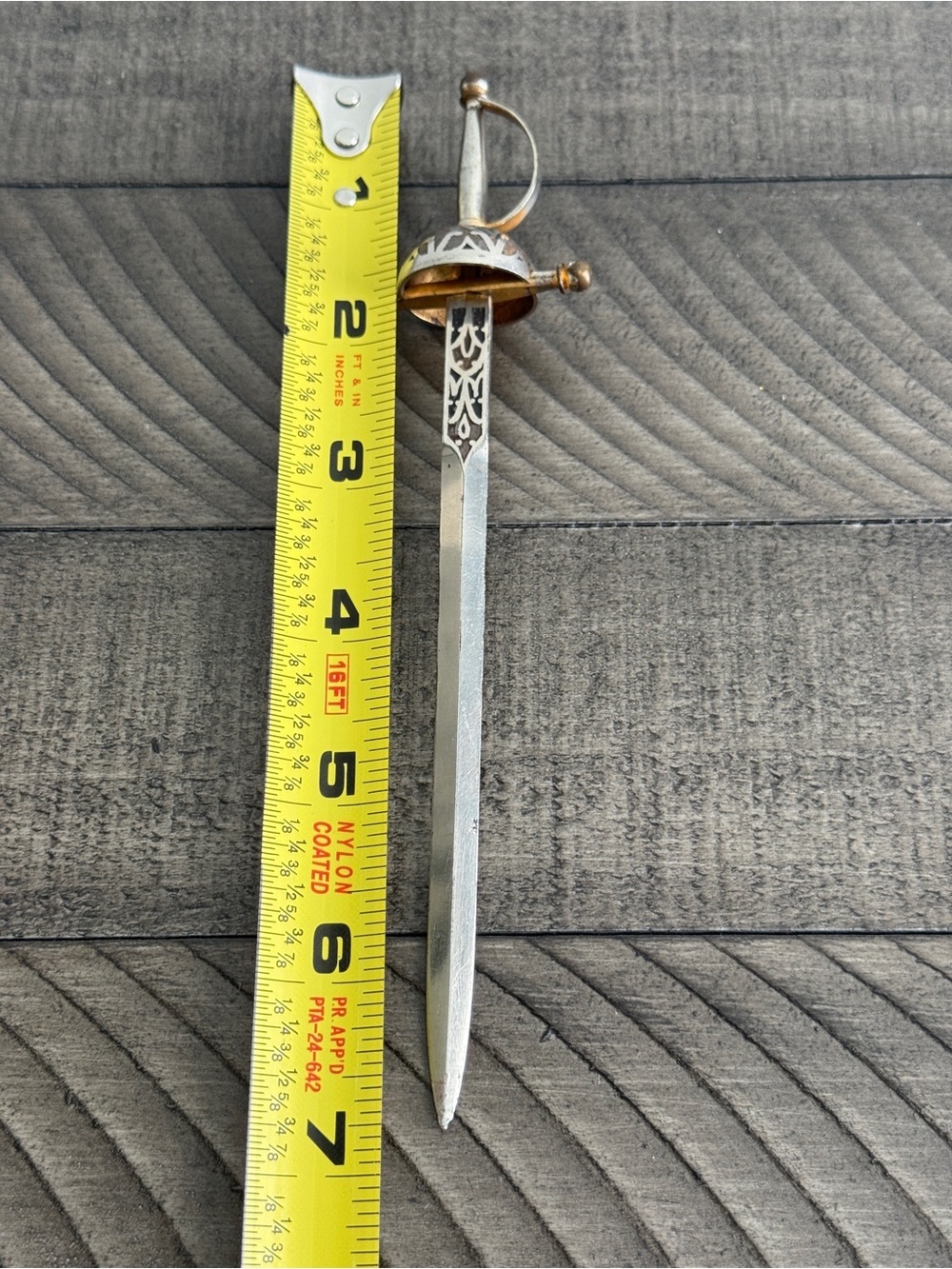 Vintage Toledo Spanish Rapier Sword Enamel Letter Opener Spain 6.75” - Picture 3 of 4